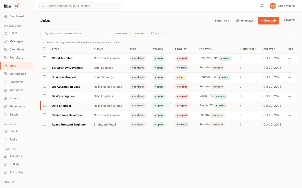 Job management in HireYT